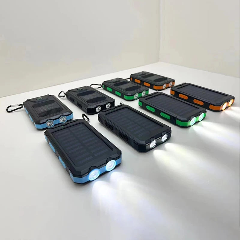 New Solar Power Bank 80000mAh Portable Charging Poverbank External Battery Charger Strong Light LDE Light for All Smartphones