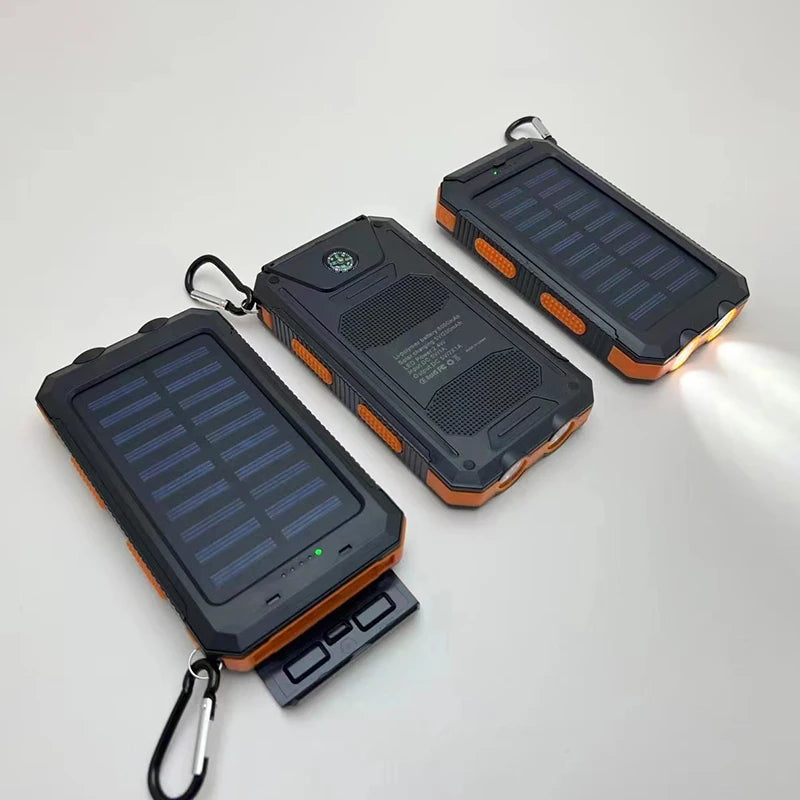 New Solar Power Bank 80000mAh Portable Charging Poverbank External Battery Charger Strong Light LDE Light for All Smartphones
