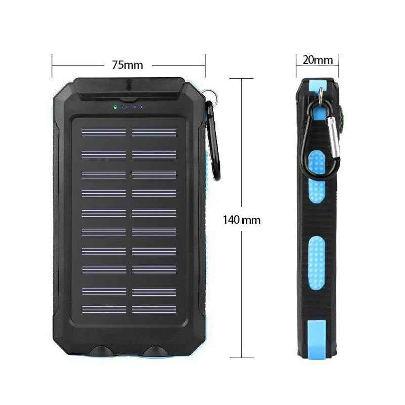 New Solar Power Bank 80000mAh Portable Charging Poverbank External Battery Charger Strong Light LDE Light for All Smartphones